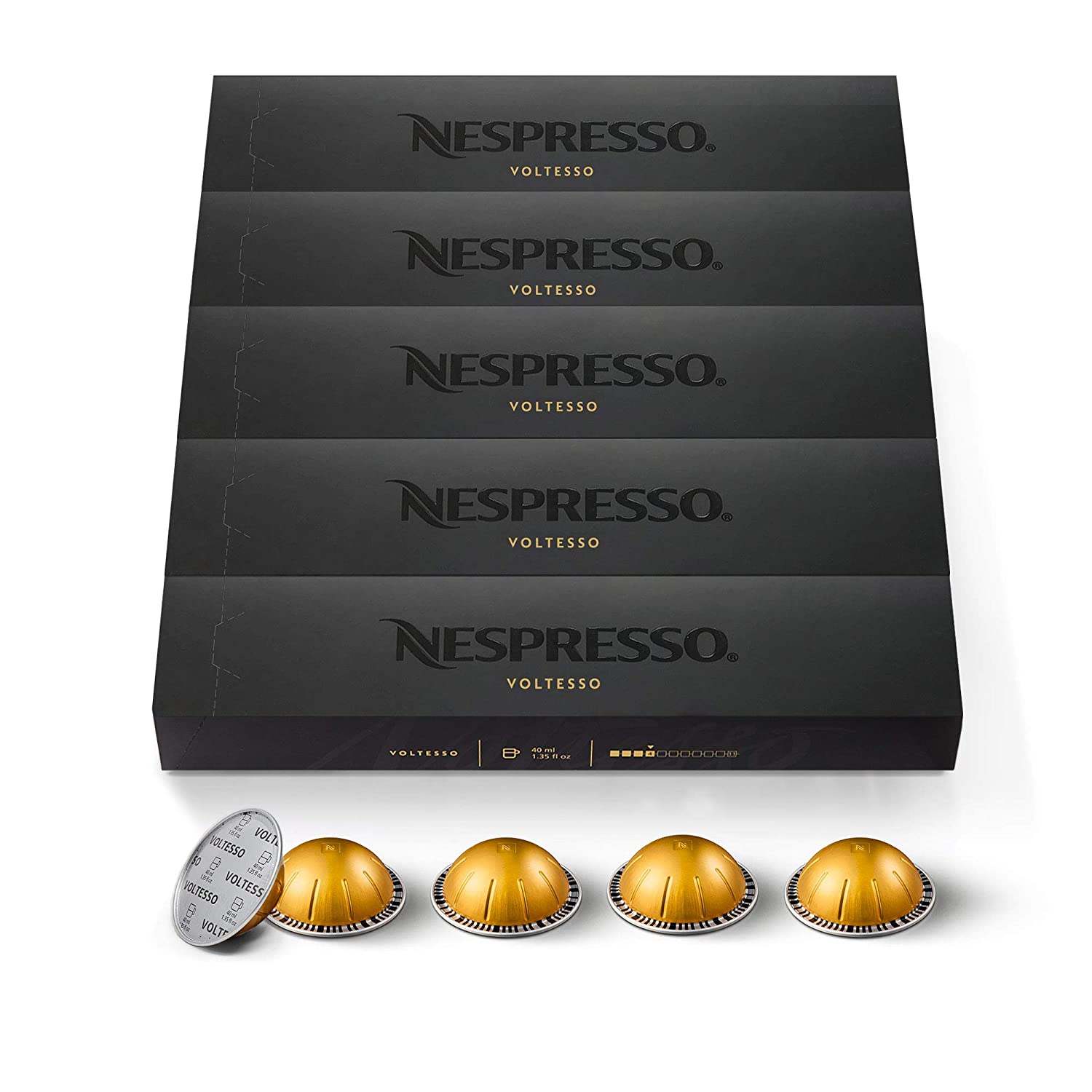 Nespresso Capsules VertuoLine. Voltesso . Mild Roast Espresso Coffee. 50 Count Coffee Pods. Brews 1.35 Ounce