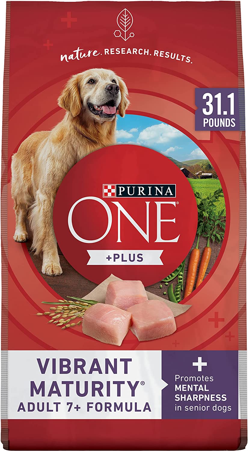 Purina ONE High Protein Senior Dry Dog Food. +Plus Vibrant Maturity Adult 7+ Formula - 31.1 lb. Bag