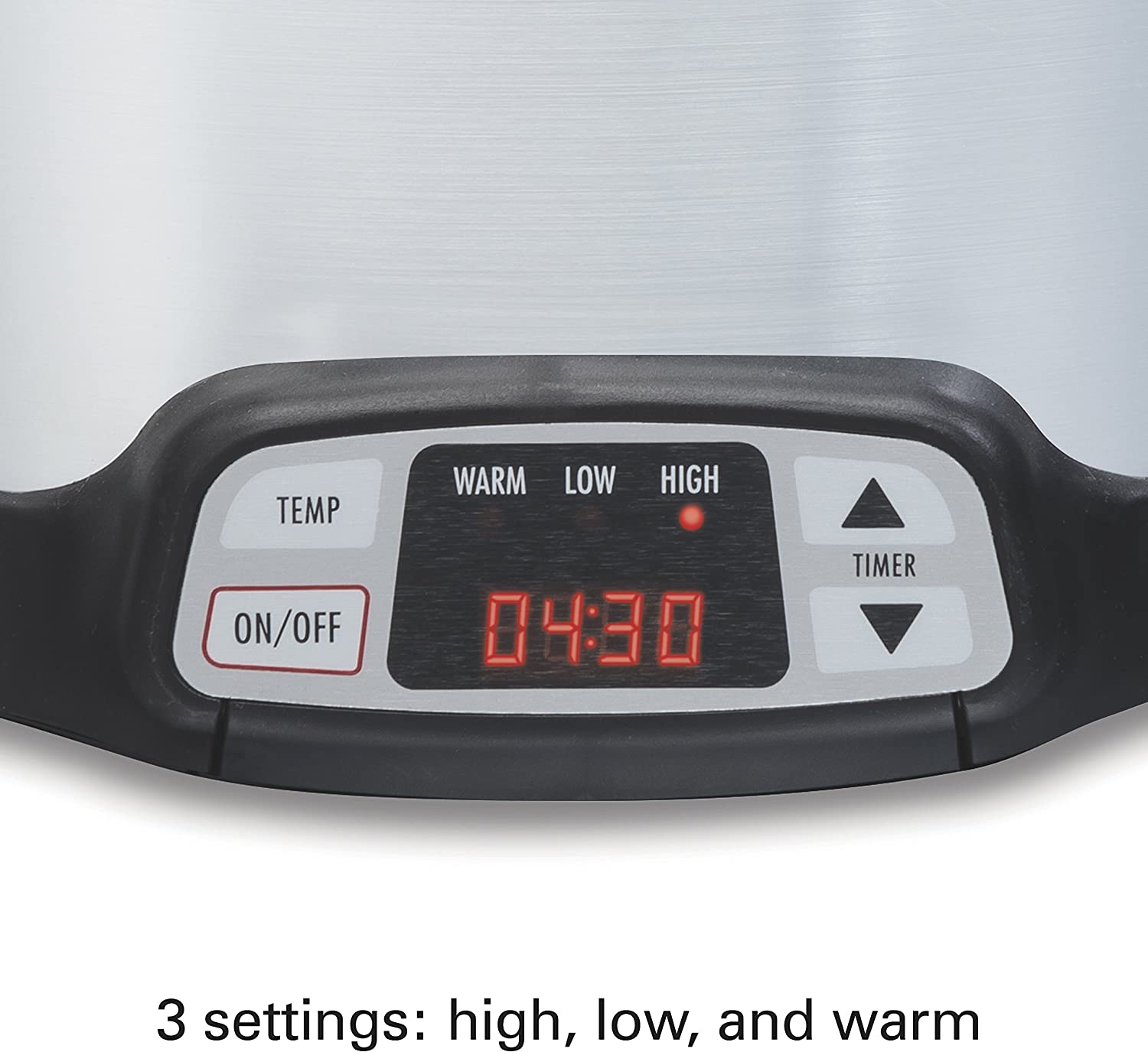 Hamilton Beach 33480 Programmable Slow Cooker with Three Temperature Settings. 8-Quart. Silver