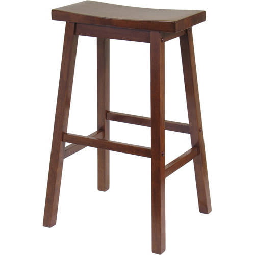 Winsome Wood Satori Saddle Seat Bar Stool. 29″. Walnut