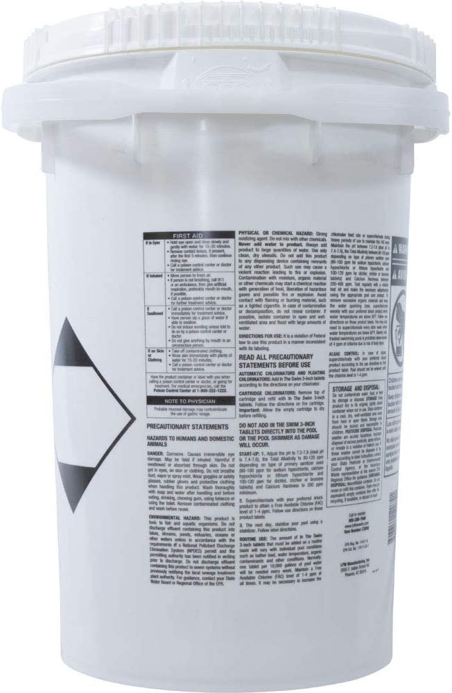 In The Swim 3 Inch Stabilized Chlorine Tablets for Sanitizing Swimming Pools - Individually Wrapped. Slow Dissolving - 90% Available Chlorine - Tri-Chlor - 50 Pounds