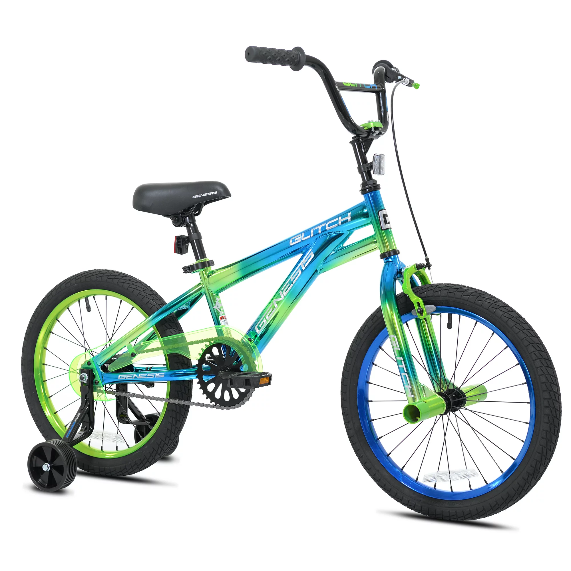 Genesis 18″ Glitch Boy-s BMX Bike. Blue/Green