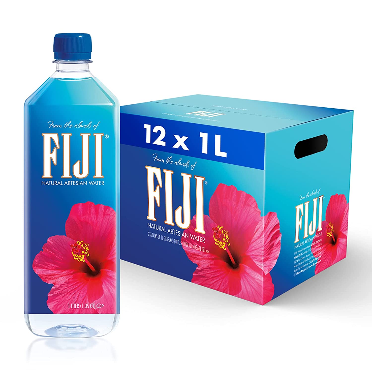 FIJI Natural Artesian Water. 33.8 Fl Ounce Bottle (Pack of 12)