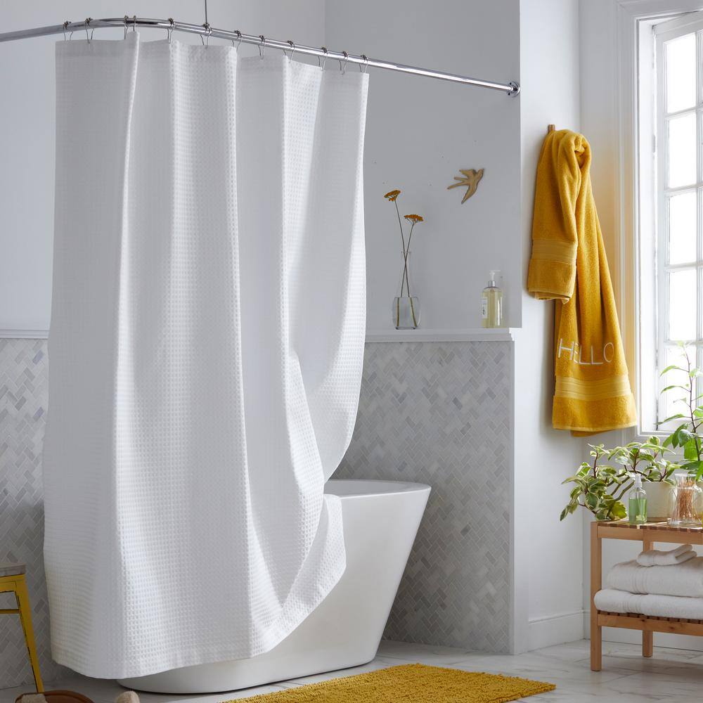 The Company Store  Company Cotton 72 in. White Shower Curtain
