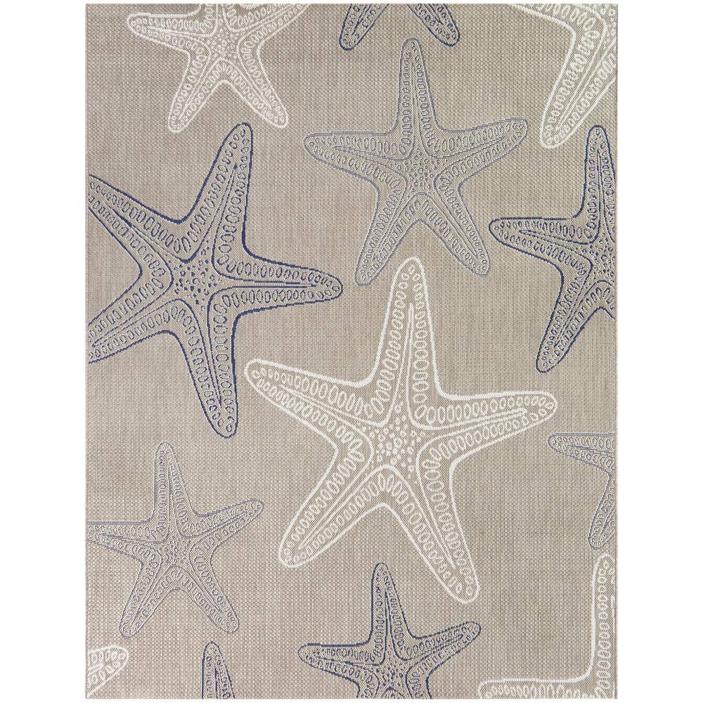 StyleWell  Taupe 9 ft. x 12 ft. Starfish Indoor/Outdoor Area Rug