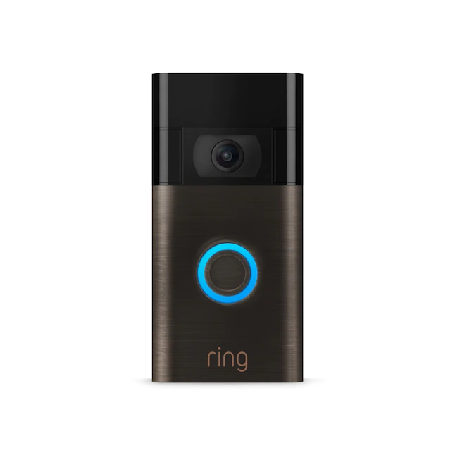 Ring  Video Doorbell - Built in Rechargeable Battery or Hardwired Smart Video Doorbell Camera - Venetian Bronze (2020 Release)