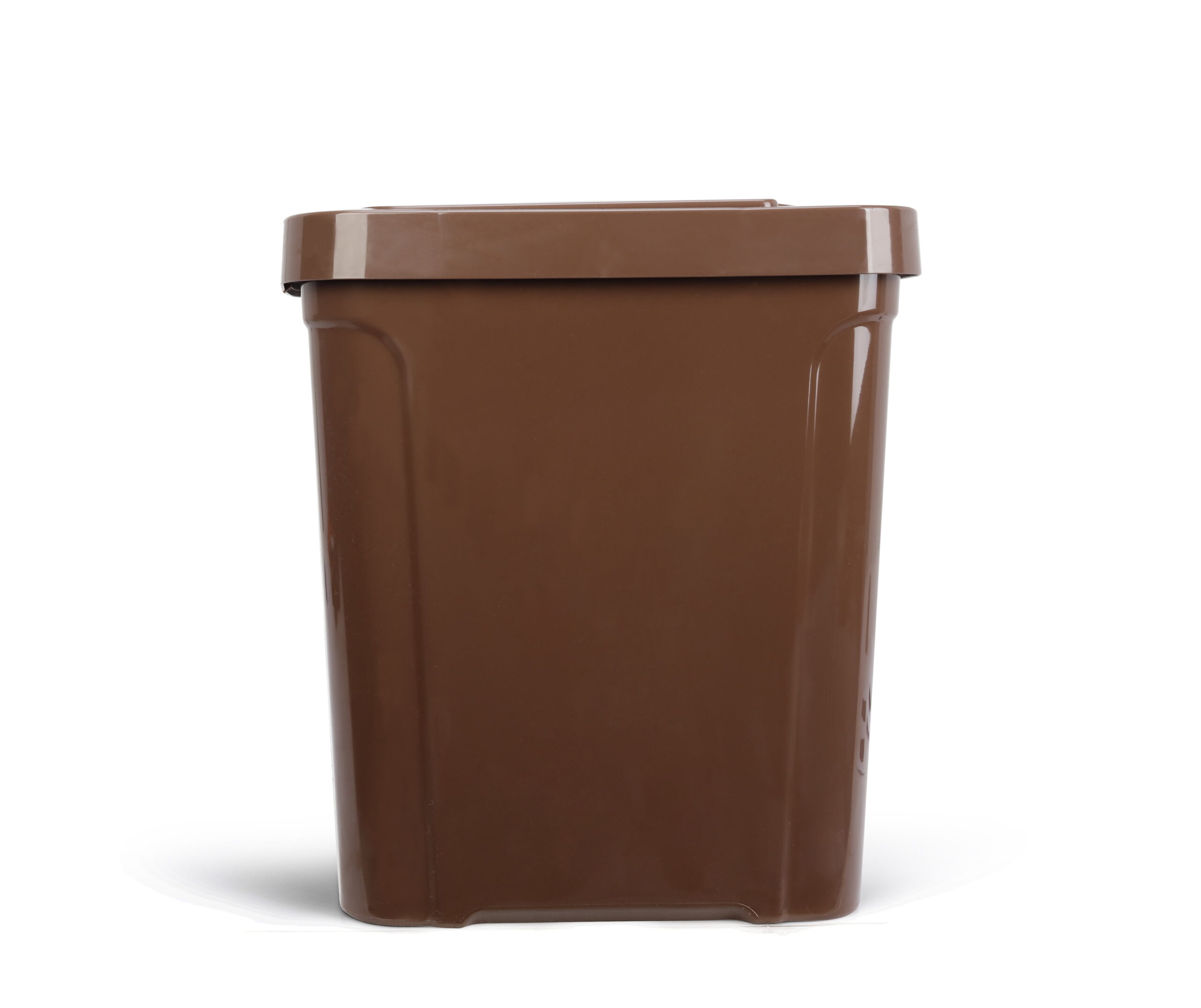 Mainstays 7.6 gal Plastic Touch Top Lid Kitchen Trash Can. Brown