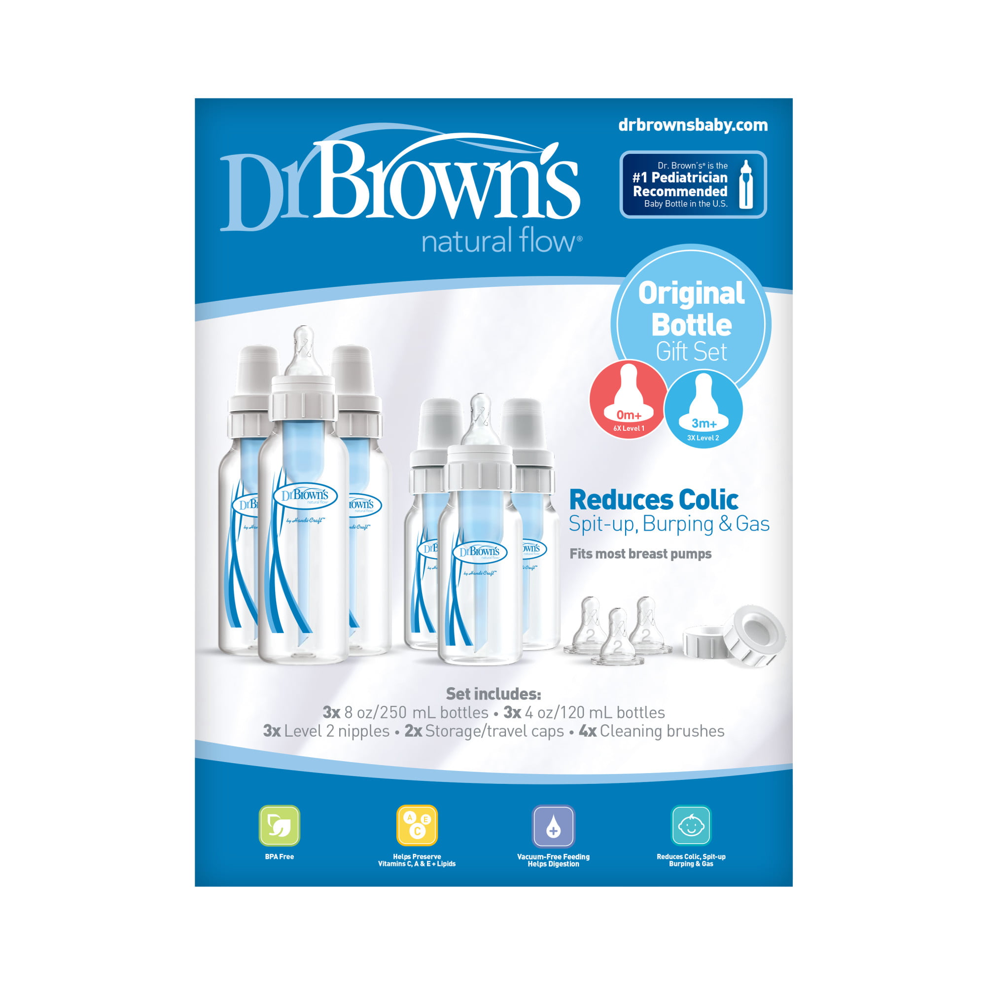 Dr. Brown-s Natural Flow Original Baby Bottle Gift Set 6-Pack