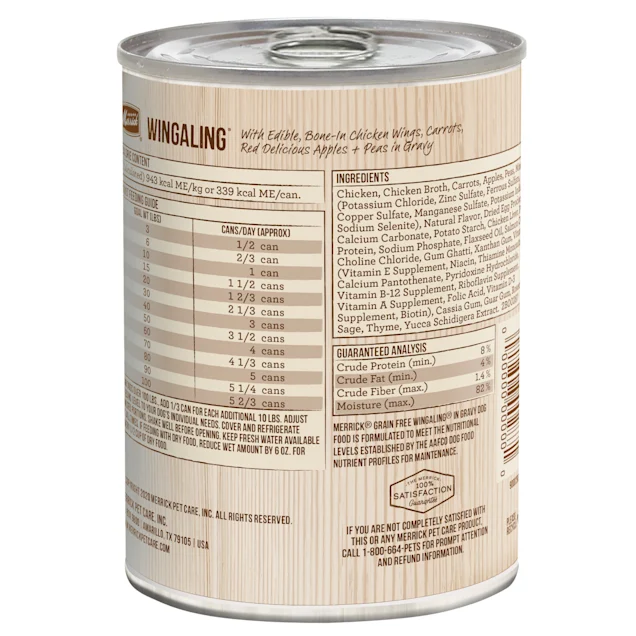 Merrick Grain Free Wingaling Canned Dog Food. 12.7 oz.. Case of 12