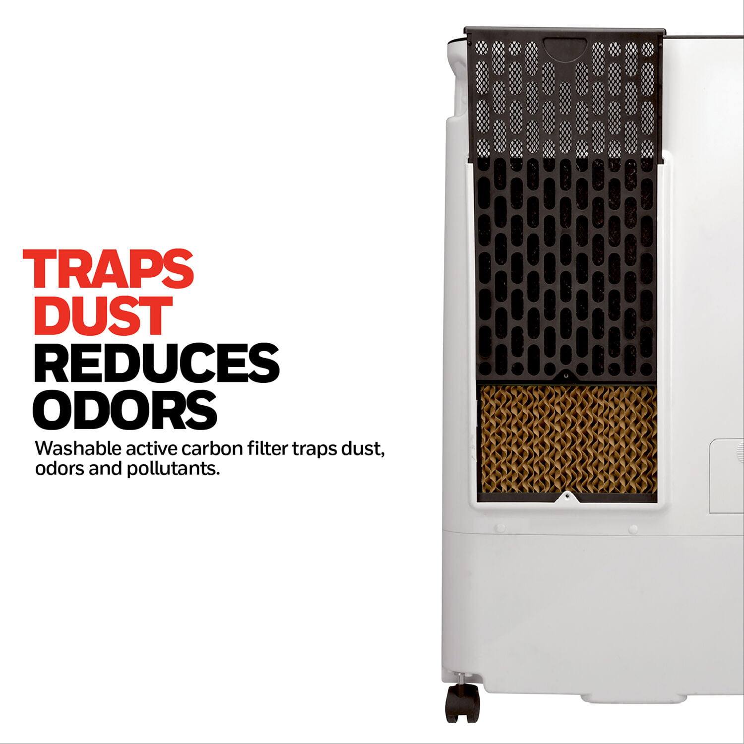 Honeywell 176 CFM Indoor Evaporative Air Cooler (Swamp Cooler) with Remote Control in White/Gray