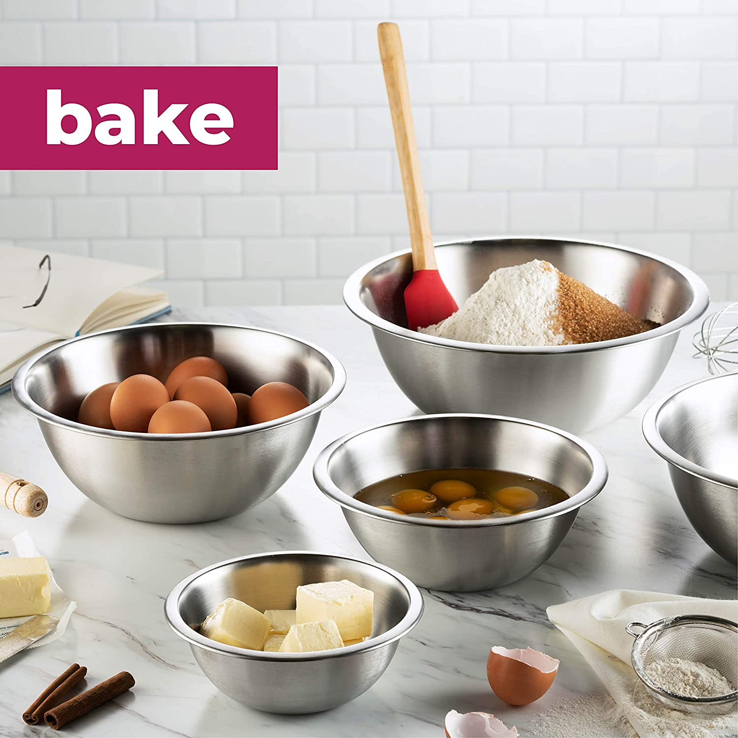 Stainless Steel Mixing Bowls (Set of 5) Stainless Steel Mixing Bowl Set