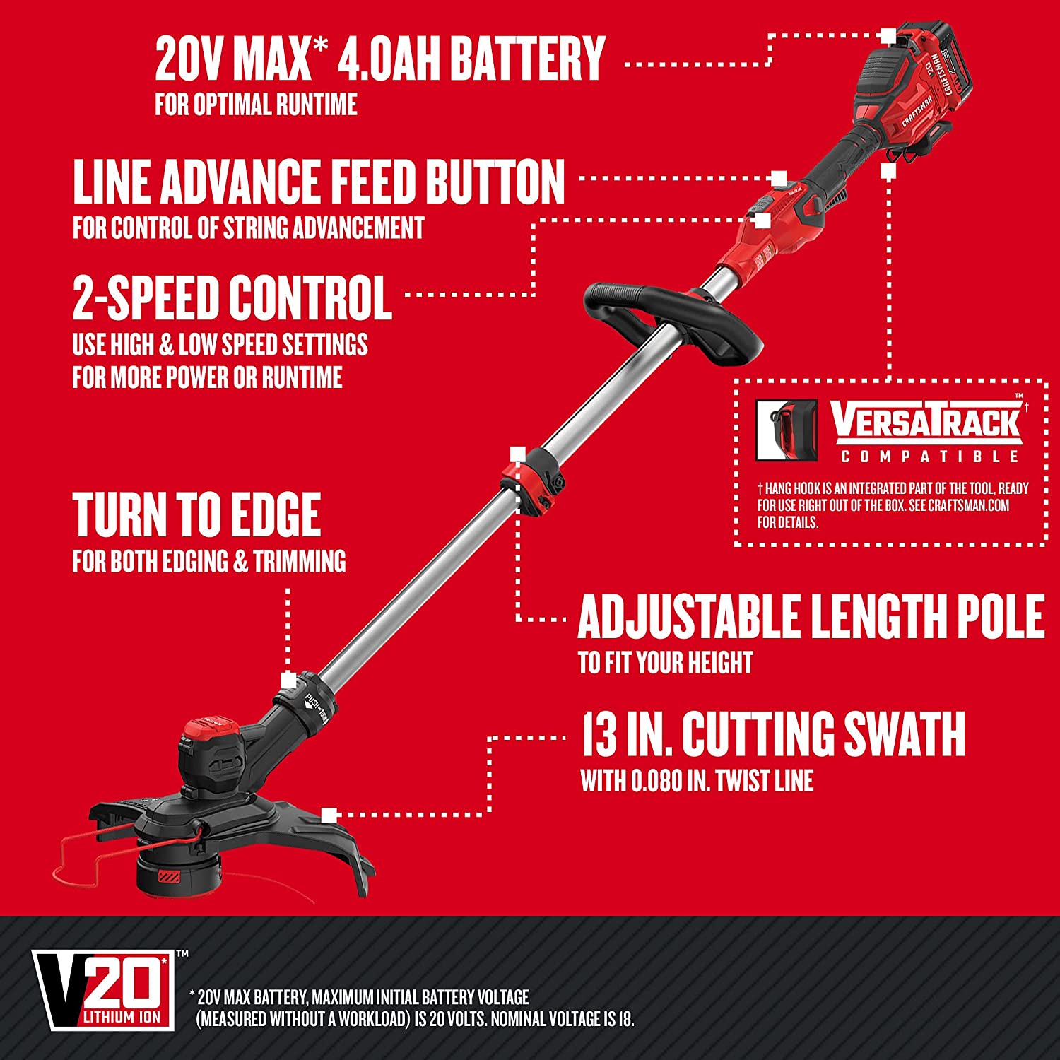 CRAFTSMAN V20* String Trimmer / Edger (CMCST910M1)