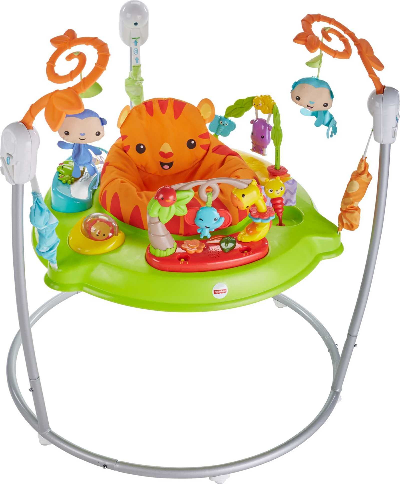 Fisher-Price Baby Bouncer Tiger Time Jumperoo Activity Center with Lights Music and Toys