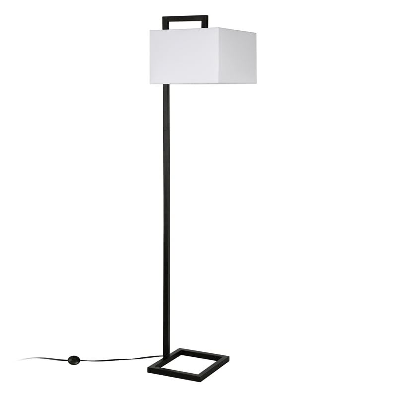 Evelyn&Zoe Modern Metal Floor Lamp with Square Shade