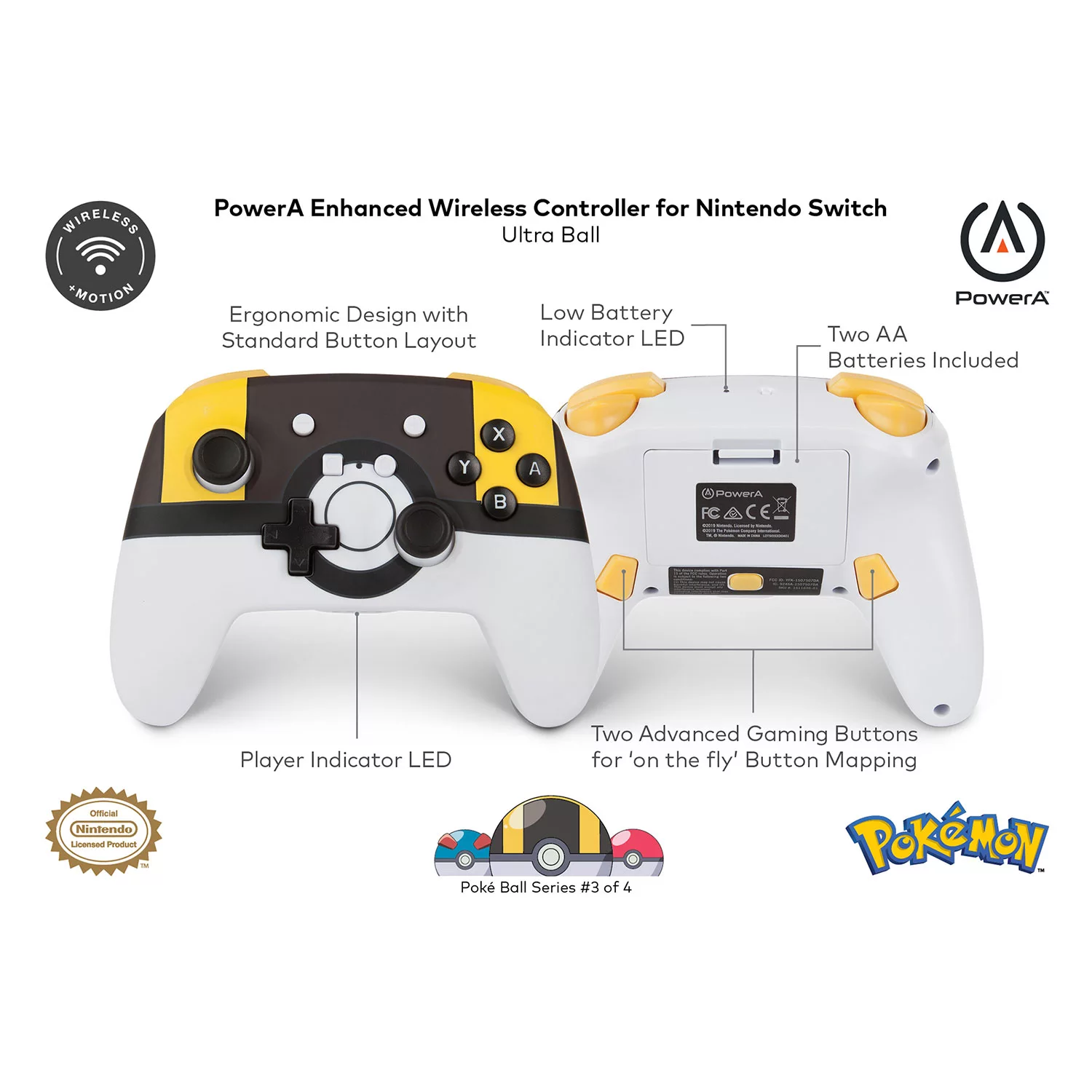 PowerA Enhanced Wireless Controller for Nintendo Switch - Ultra Ball