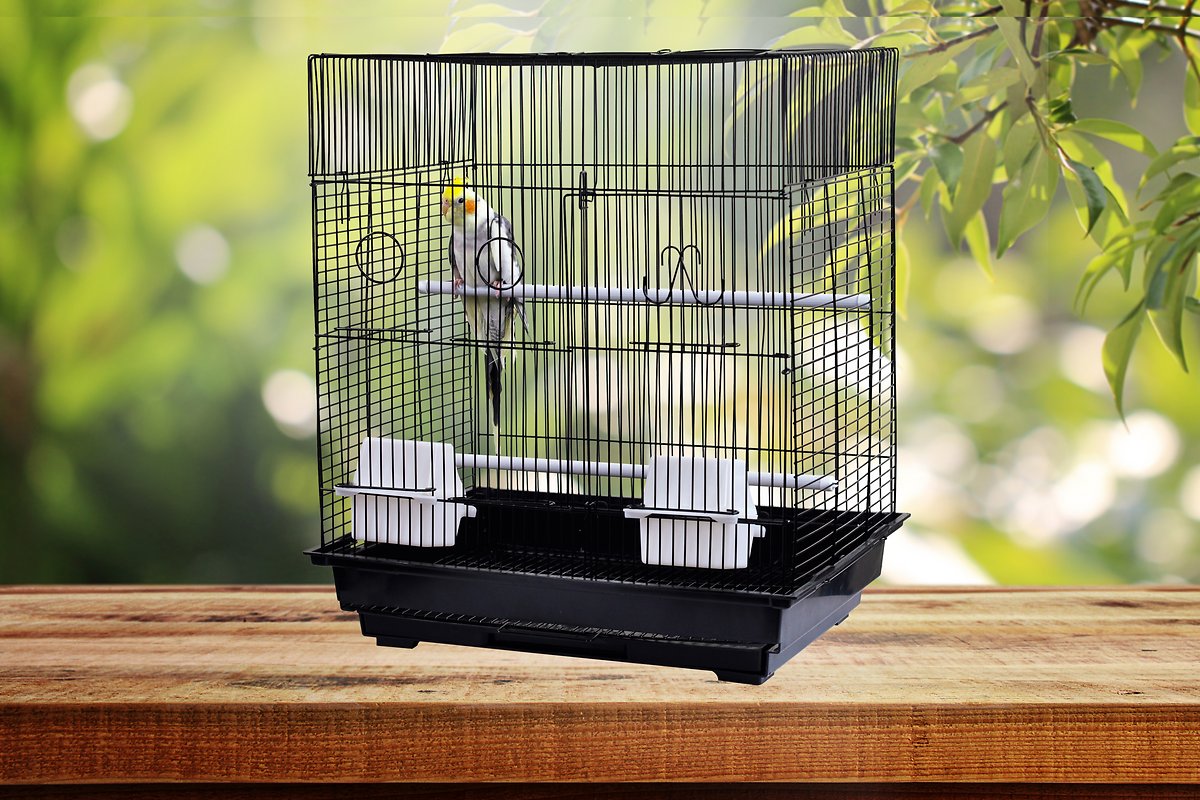A&E Cage Co. Small Bird Flat Top Cage. 18″x14″. Black
