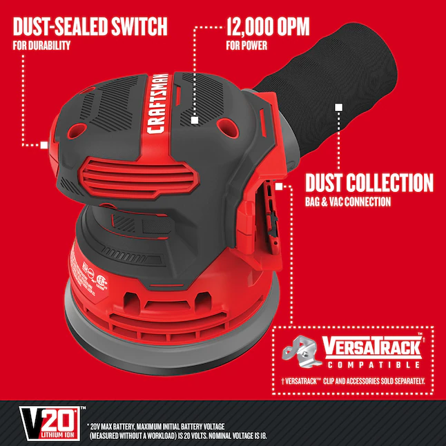 CRAFTSMAN  V20 20-Volt Cordless Random Orbital Sander with Dust Management