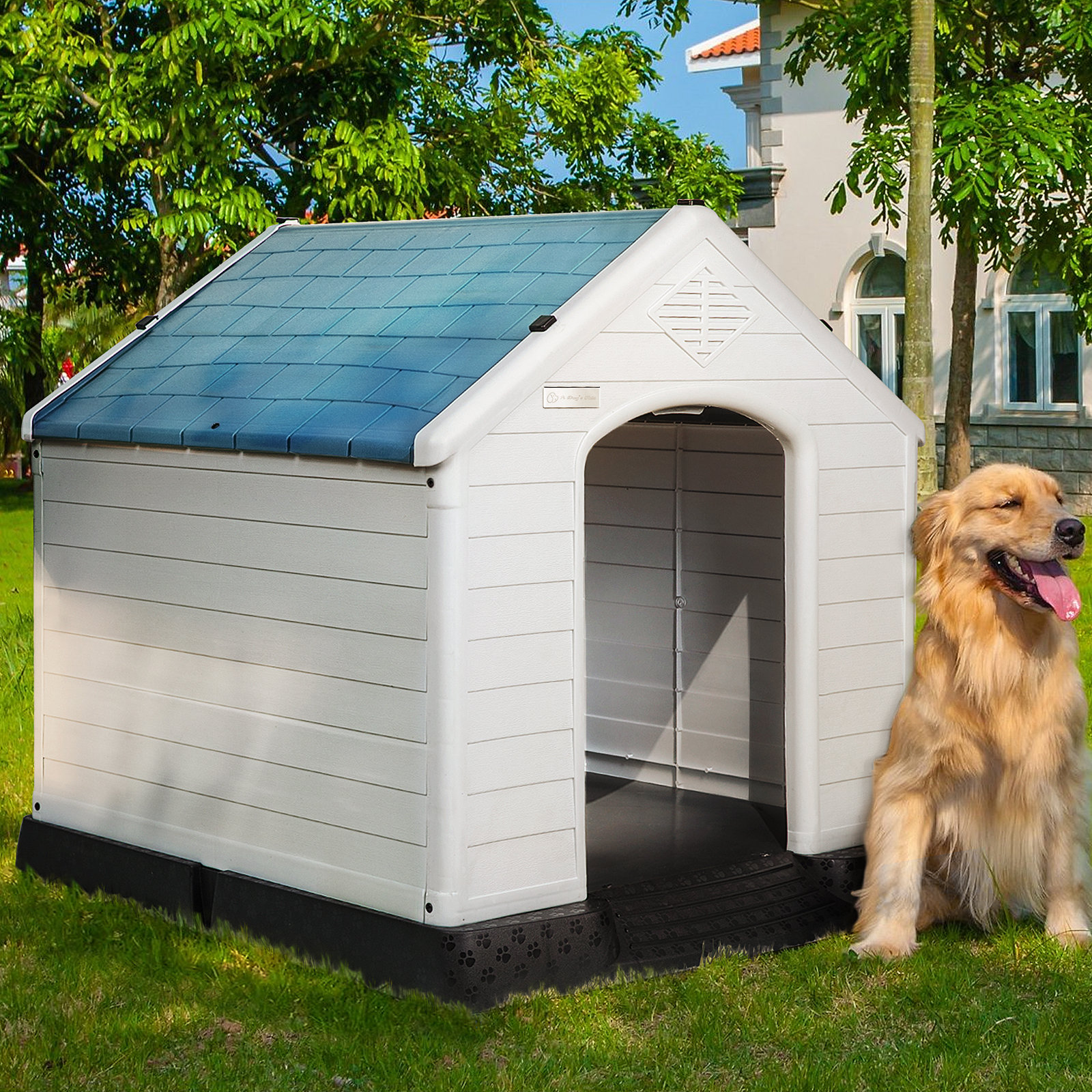Aunyae Plastic Insulated Dog House (32 H X 31 W x 34 D)