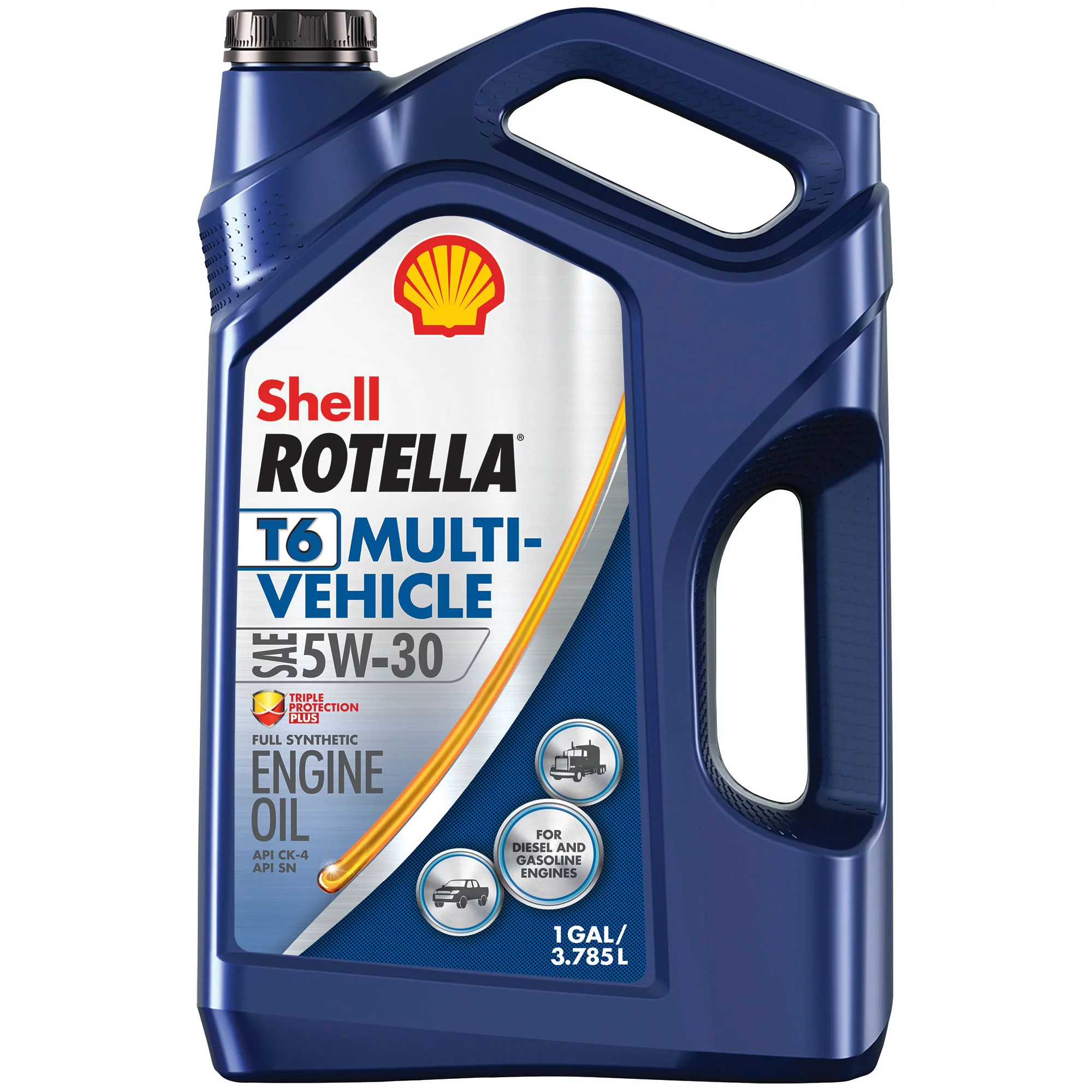 Shell Rotella T6 Multi-Vehicle Full Synthetic 5W-30 Diesel Engine Oil. 1 Gallon