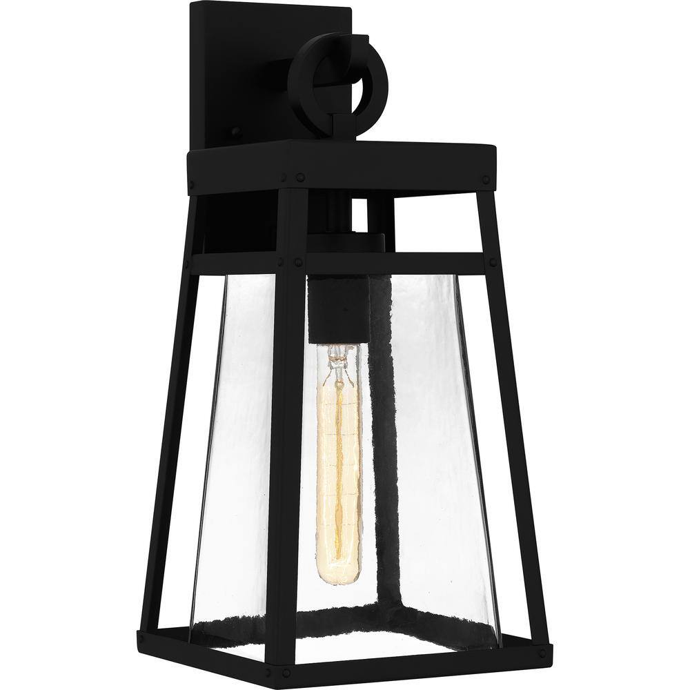 Quoizel  Godfrey 1-Light Matte Black Outdoor Wall Lantern Sconce