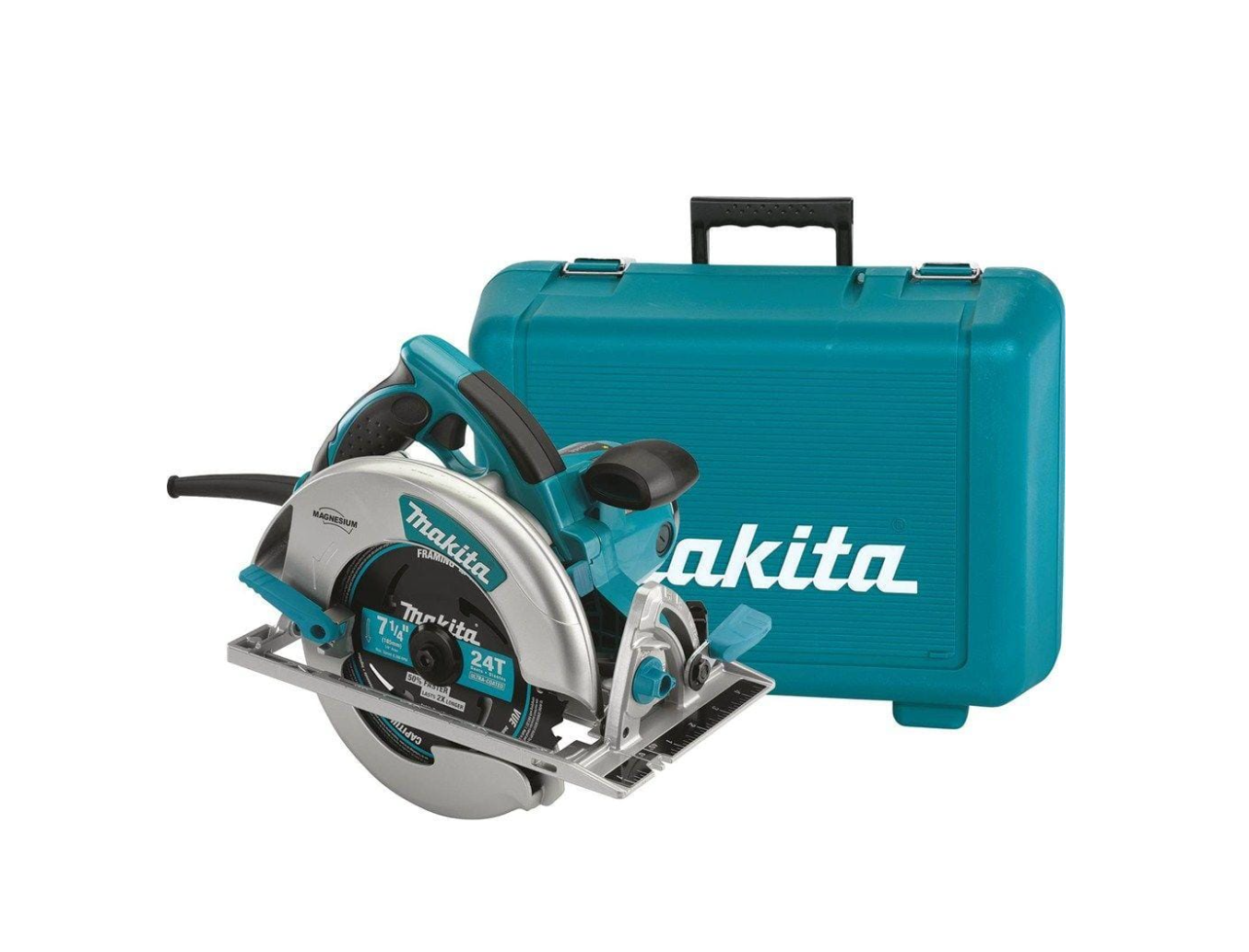Makita 5007MG 15 Amp 7-1/4 in. Corded Lightweight Magnesium Circular Saw with LED Light. Dust Blower. 24T Carbide blade. Hard Case