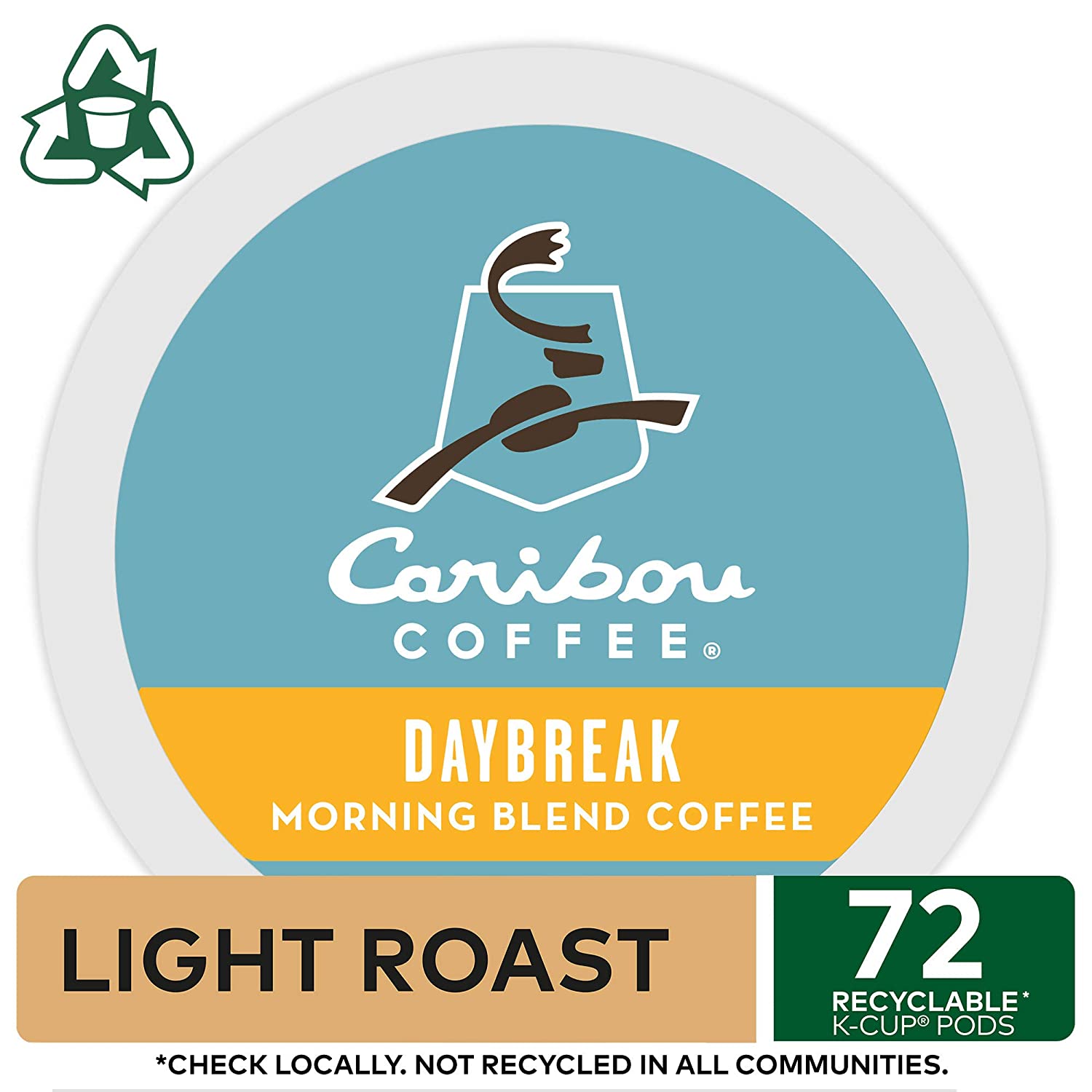 Caribou Coffee Daybreak Morning Blend. Single-Serve Keurig K-Cup Pods. Light Roast Coffee. 72 Count
