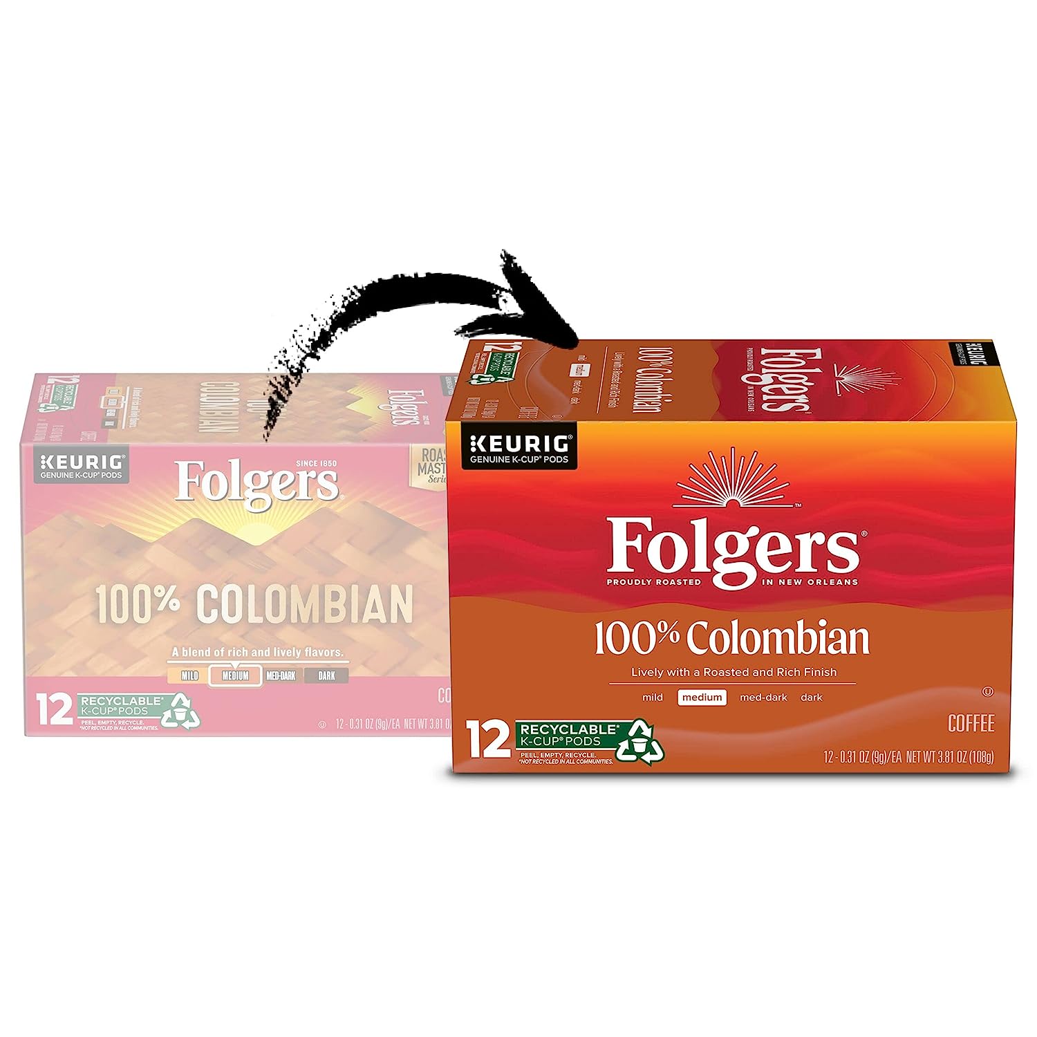 Folgers 100% Colombian Medium Roast Coffee. 72 Keurig K-Cup Pods