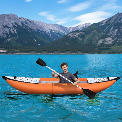Inflatable Kayak Set with Paddle & Air Pump. Portable Recreational Touring Kayak Foldable Fishing Touring Kayaks. 1 Person