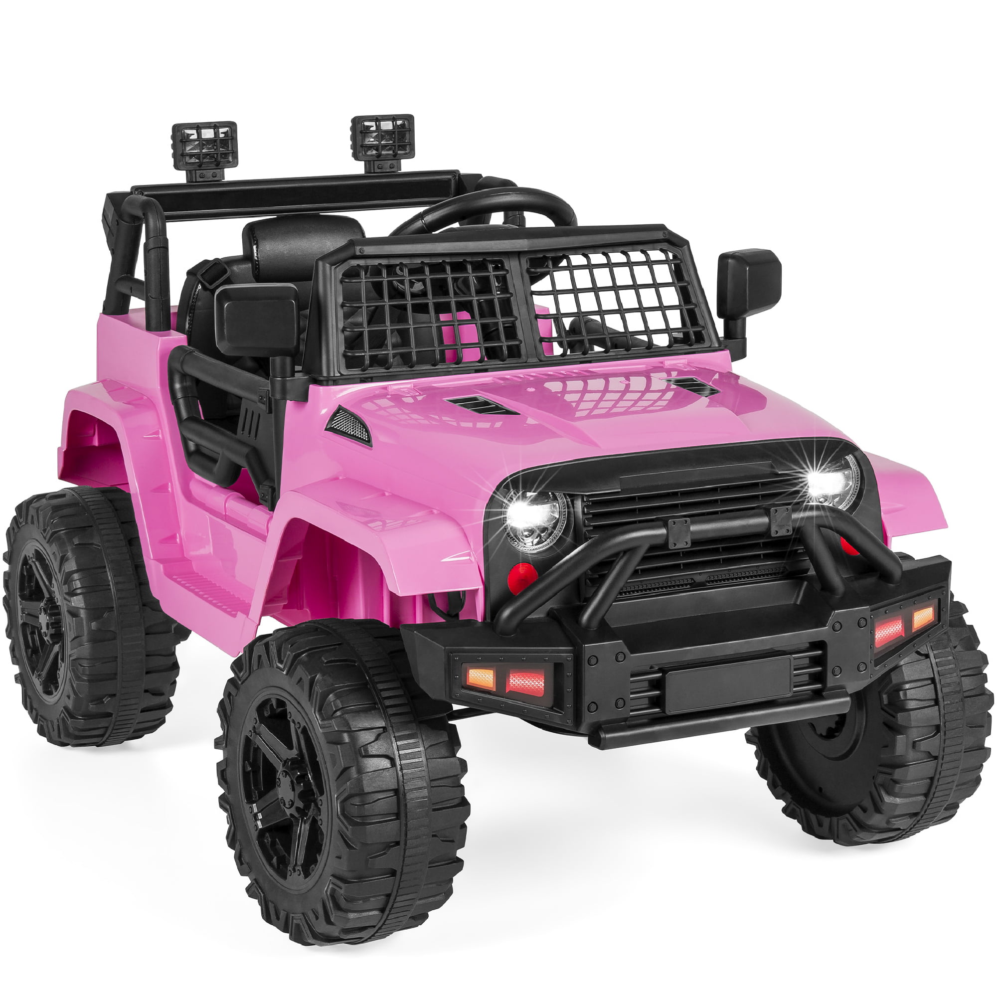 Best Choice Products 12V Kids Ride On Truck Car w/ Parent Remote Control. Spring Suspension. LED Lights - Pink