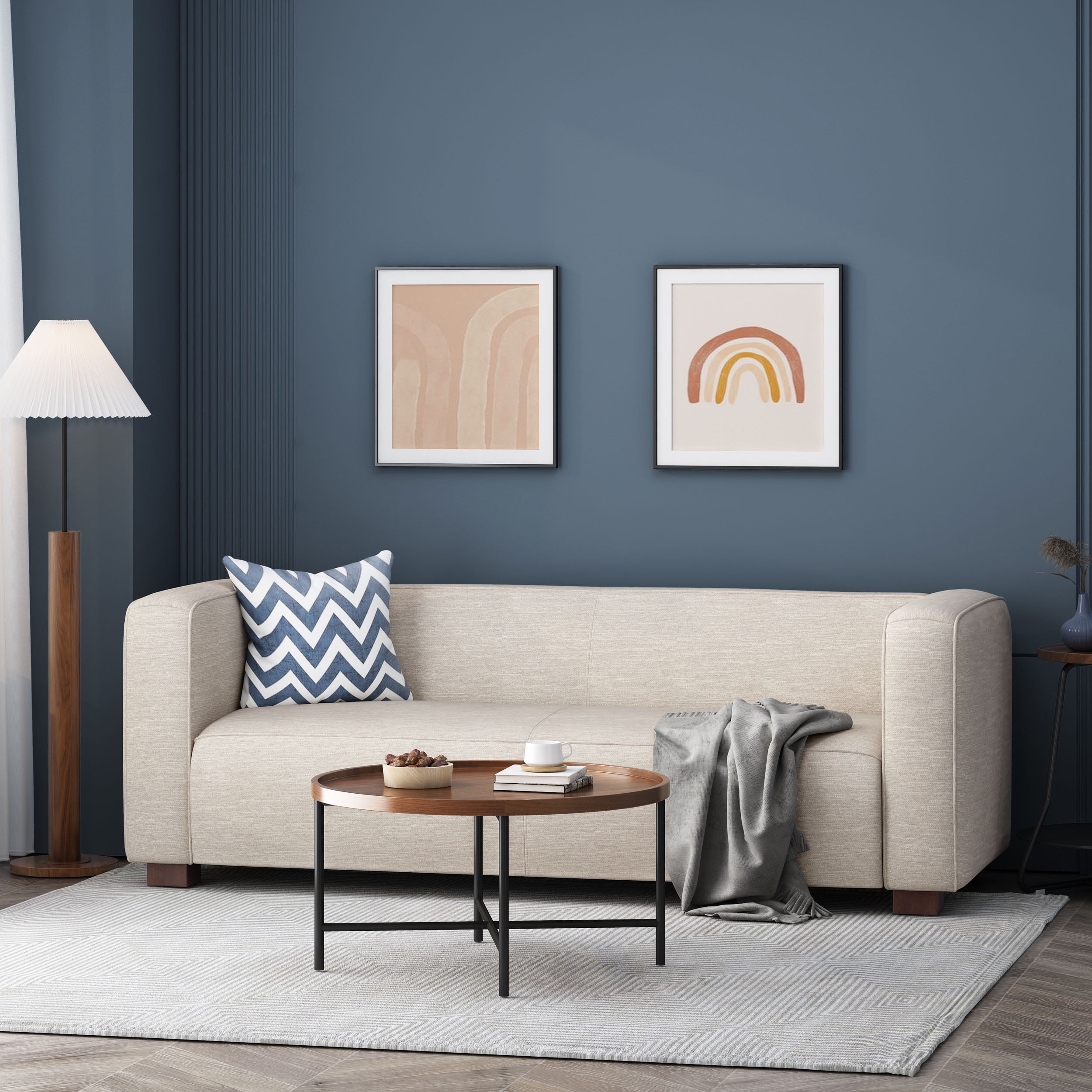 Noble House Bartram Indoor Fabric Upholstered Loveseat. Beige