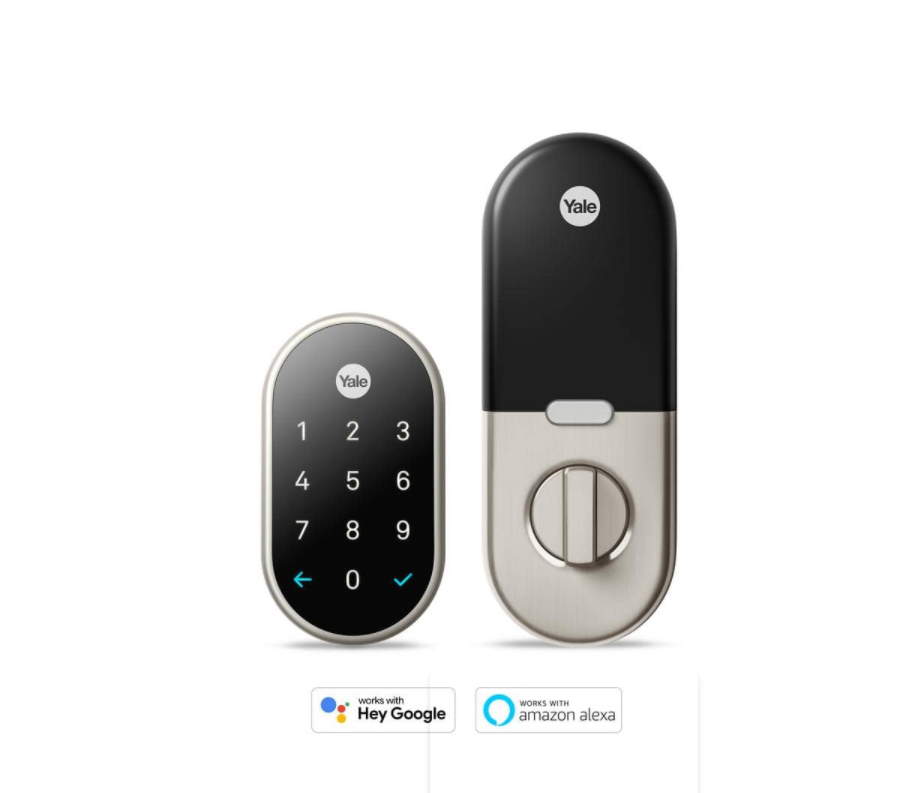 Nest x Yale Lock - Tamper-Proof Smart Deadbolt Lock with Nest Connect - Satin Nickel