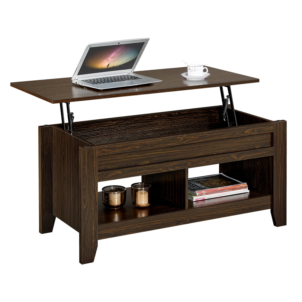 Yaheetech Lift Top Coffee Table w/Hidden Storage Compartment Open Shelf for Living Room.Espresso