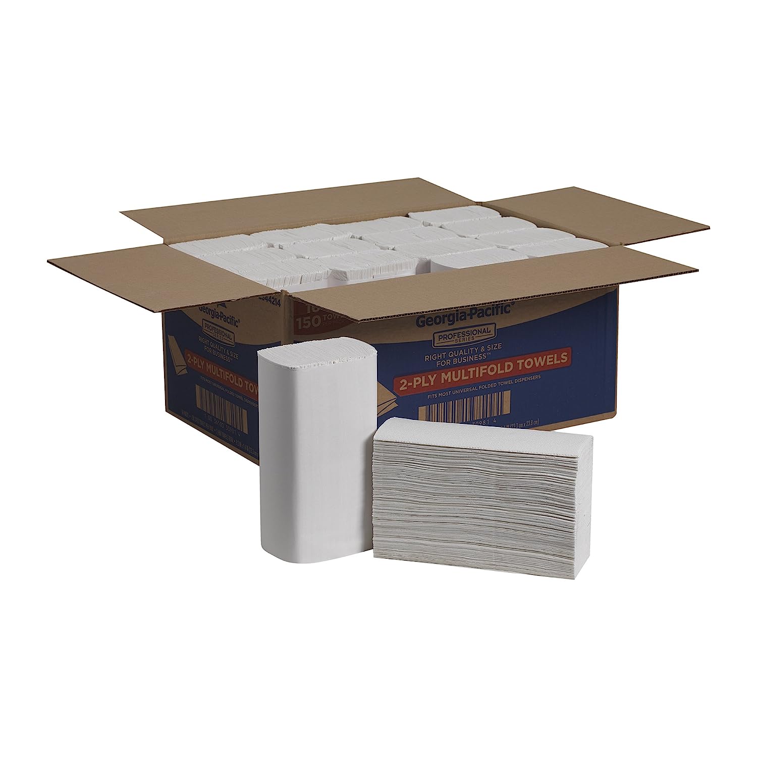 Georgia-Pacific 2344214 Professional Series Premium 2-Ply Multifold Paper Towels by GP PRO; White; 150 Towels Per Pack; 16 Packs Per Case