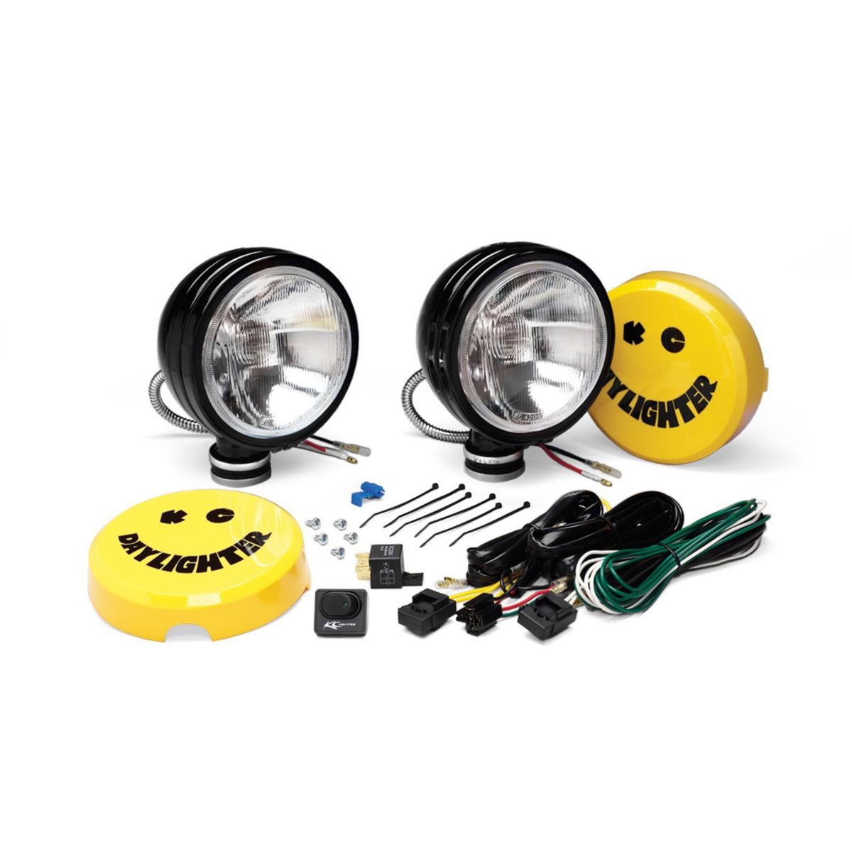KC HiLiTES Daylighter Black Vehicle Halogen Pair Spot Beam Light System. 6-Inch