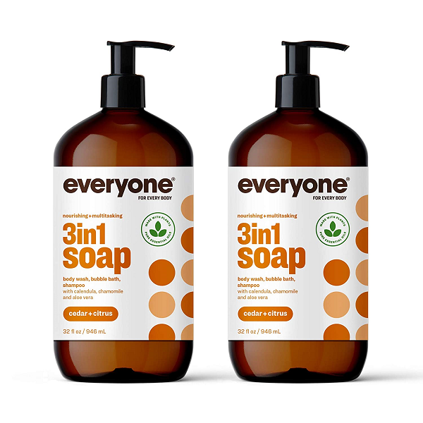 Everyone 3-in-1 Soap. Body Wash. Bubble Bath. Shampoo. 32 Ounce. Cedar and Citru