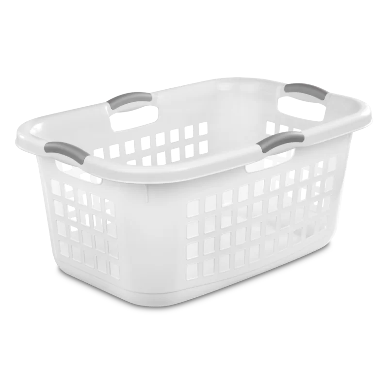 Sterilite 12168006 2 Bushel 71L Ultra Laundry Basket. White w/Titanium handles. 6 pack