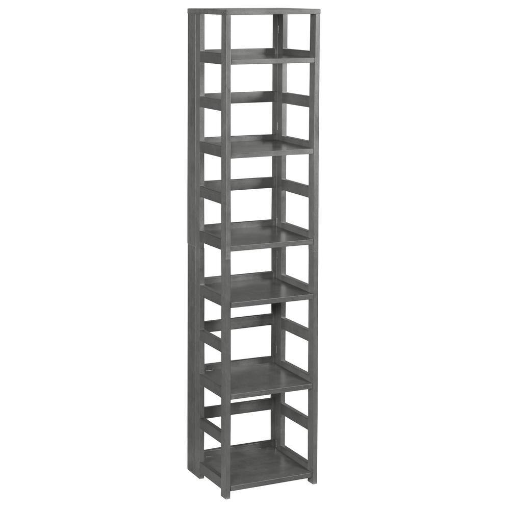 Regency  Nemus 67 in. Grey 6-Shelf High Square Folding Standard Bookcase