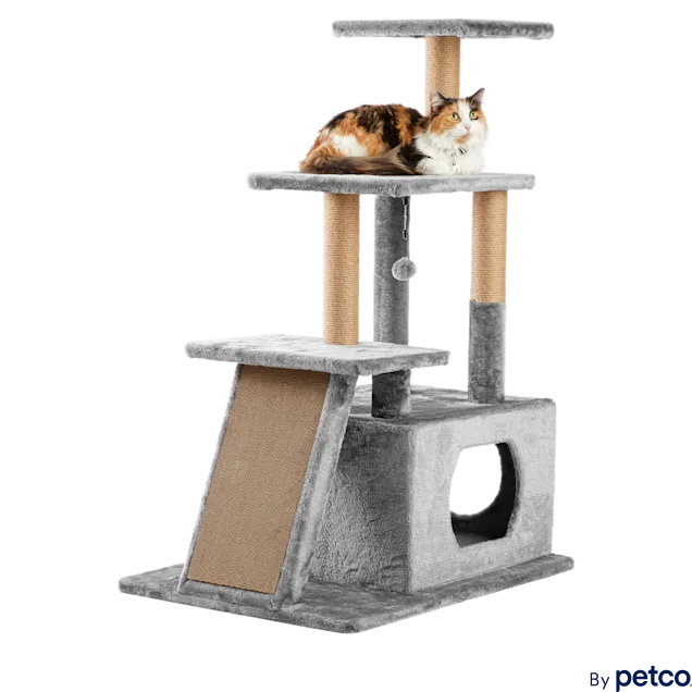 EveryYay Lookout Loft 4-Level Cat Tree for Big & Senior Cats. 34″ L X 24″ W X 46″ H