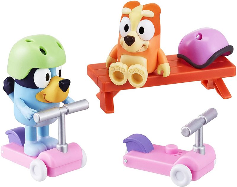 Bluey Vehicle 2-Pack. 2.5-3″ Bluey & Bingo Articulated Figures - Scooter Time