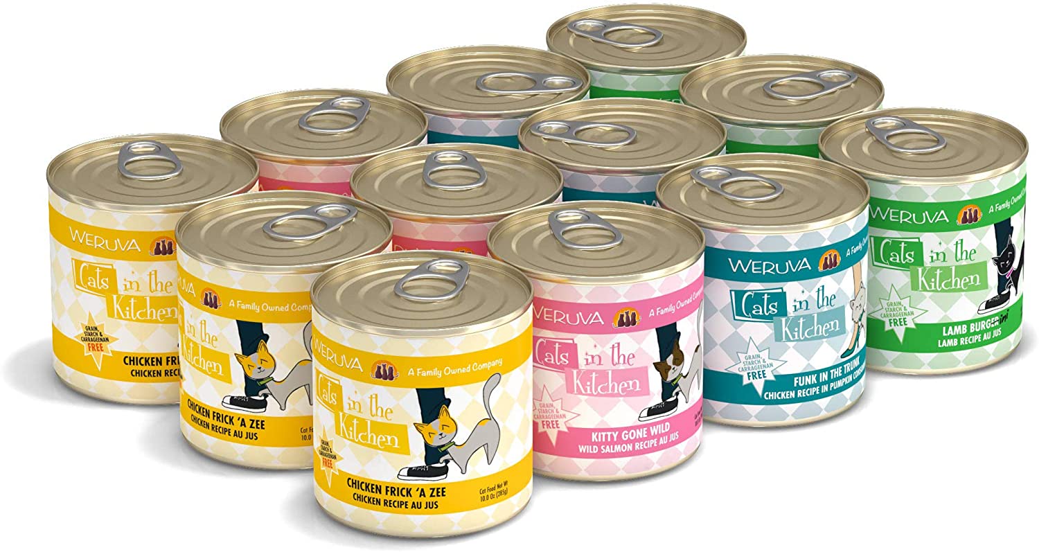 Weruva Cats in the Kitchen. Kitchen Cuties Variety Pack. Wet Cat Food by Weruva. 10oz Cans (Pack of 12). Multi