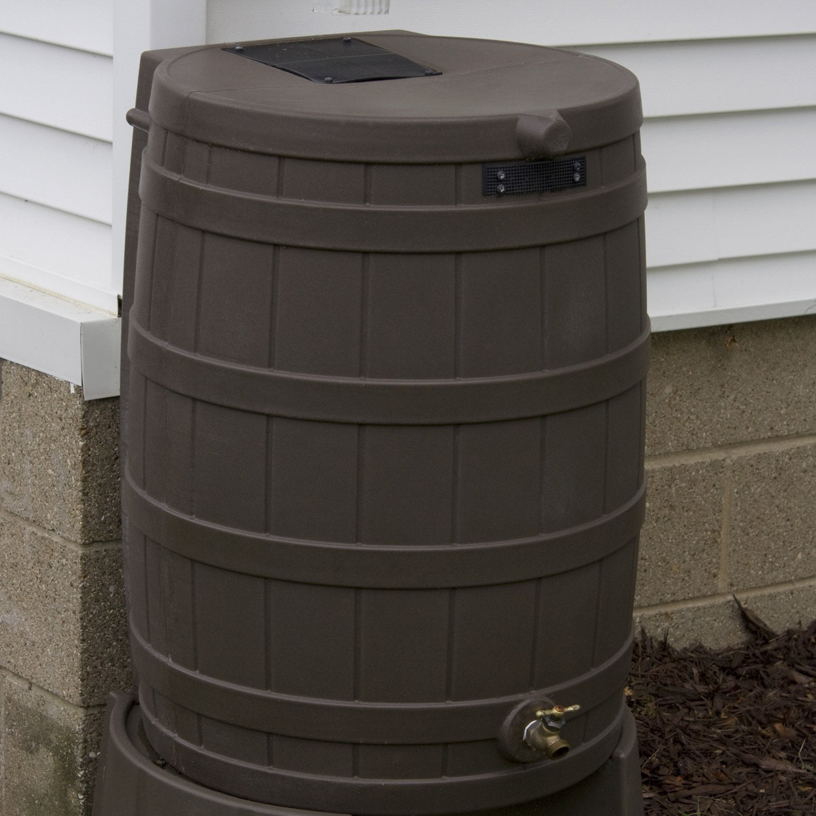 Good Ideas 50 Gallon Rain Wizard Flat Back Rain Barrel. Khaki