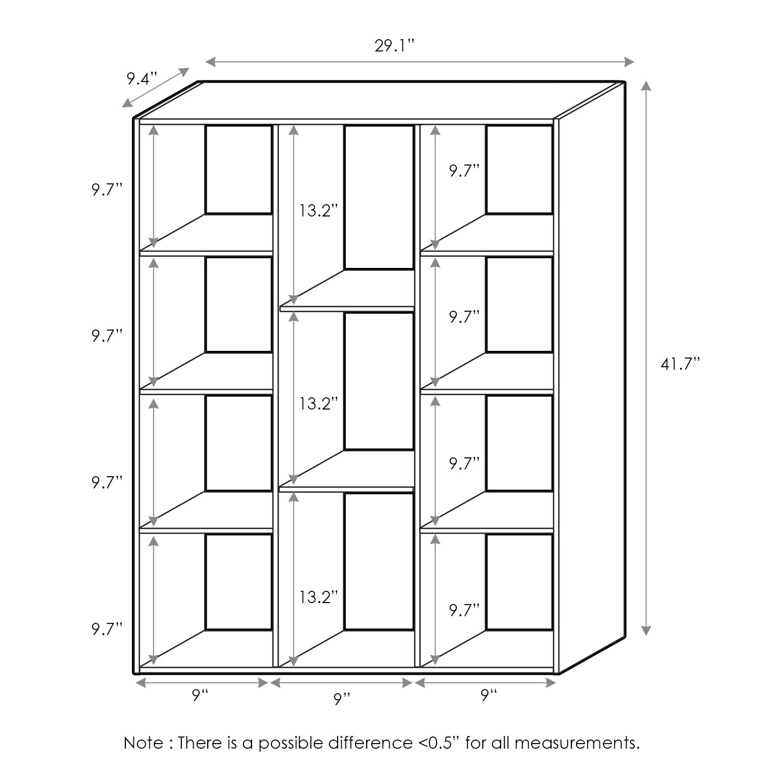 Furinno 11-Cube Reversible Open Shelf Bookcase. White