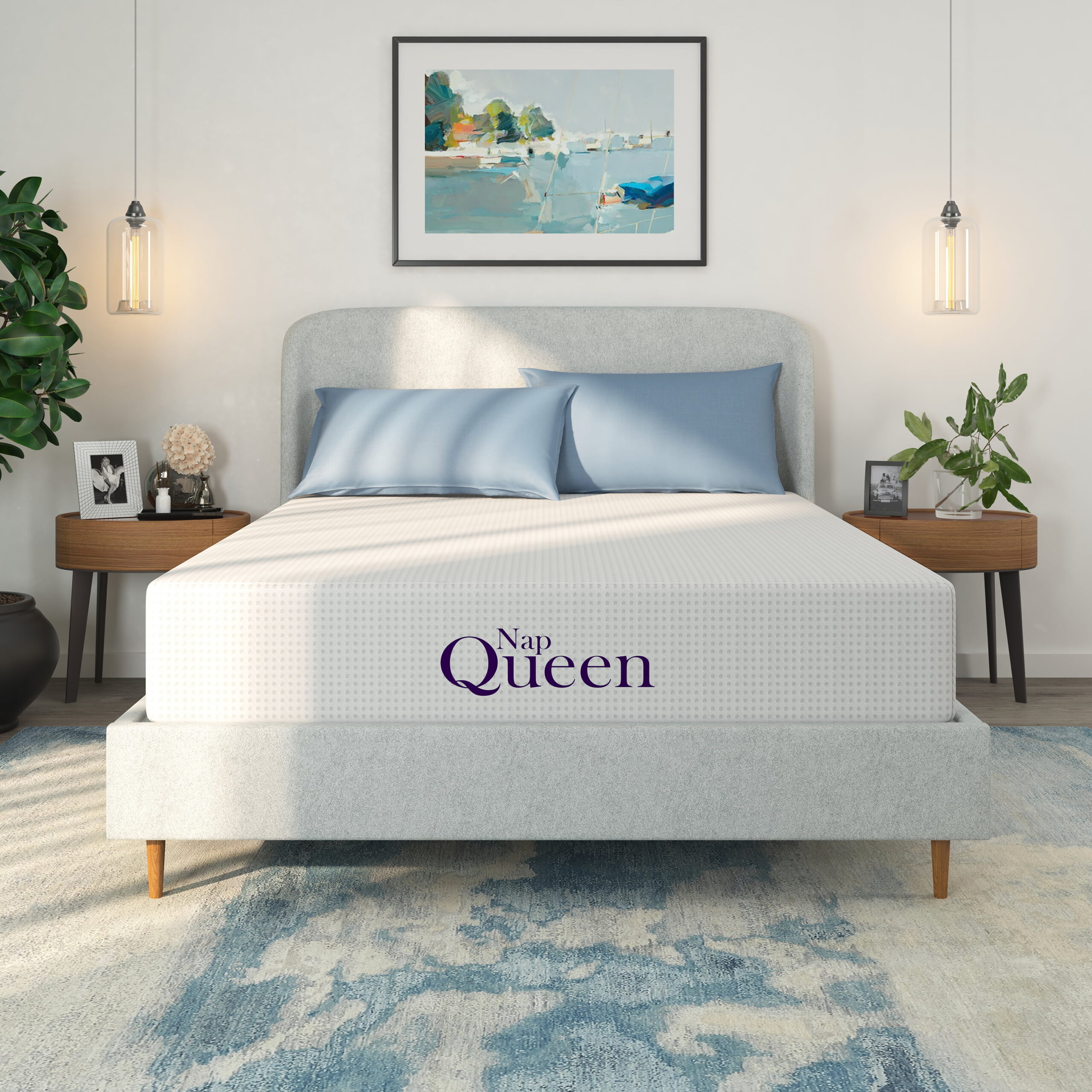 Nap Queen Margaret 8″ Charcoal Memory Foam Mattress. Queen. W/ Antimicrobial Cover