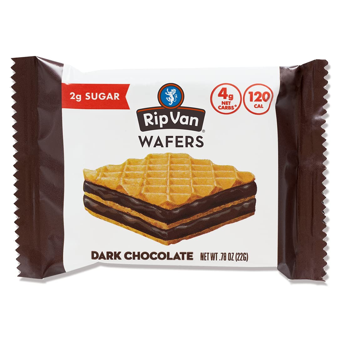 Rip Van Dark Chocolate Wafer Cookies - Keto Snacks - Non-GMO Snack - Healthy Snacks - Low Carb