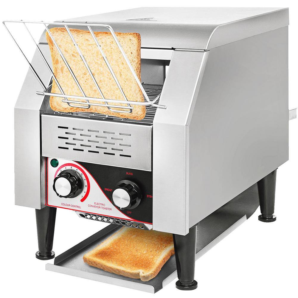 VEVOR  1340-Watt Commercial Conveyor Toaster Countertop Stainless Steel Heavy Duty Industrial Toasters with 7-Speed Options