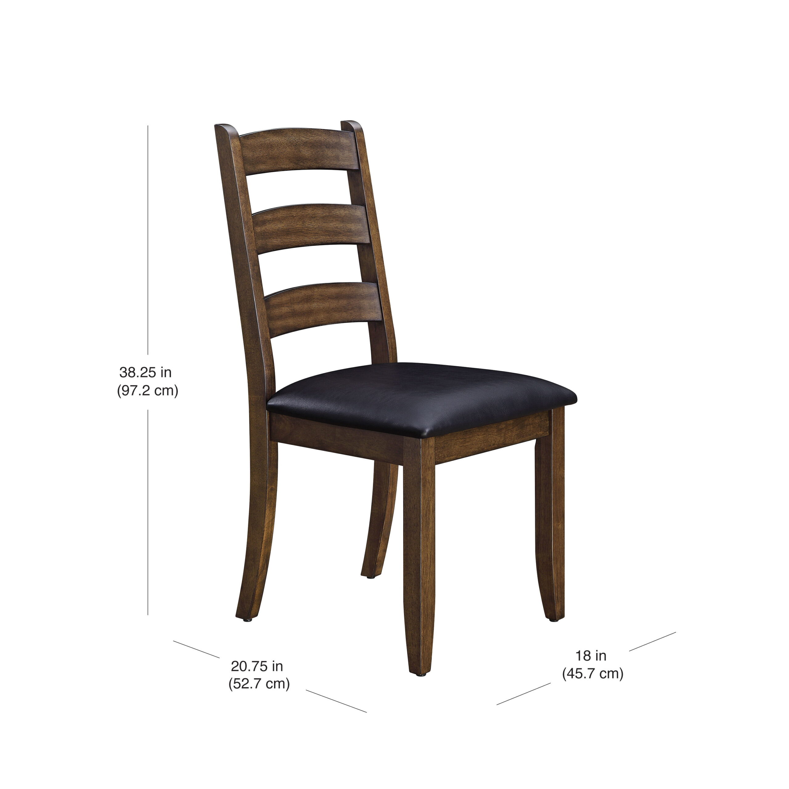 Better Homes & Gardens Granary Modern Farmhouse Ladderback Dining Chairs. Set of 2. Aged Brown Ash