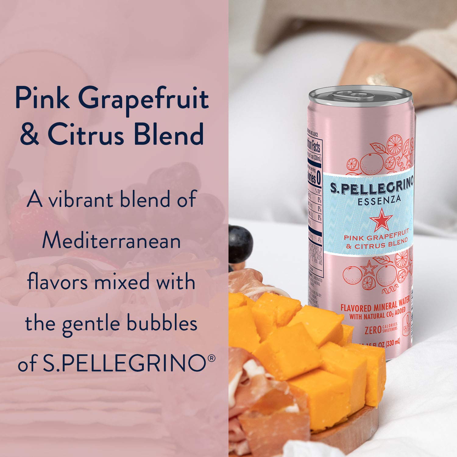 S.Pellegrino Essenza Pink Grapefruit & Citrus Flavored Mineral Water. 11.15 Fl Ounce . Cans (24Count)