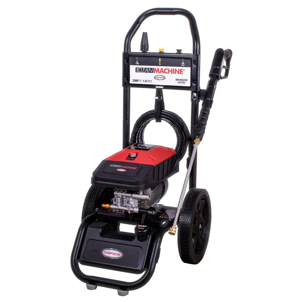 SIMPSON  Clean Machine 2300 PSI 1.2 GPM Electric Cold Water Pressure Washer with Hassle-Free Brushless Electric Motor