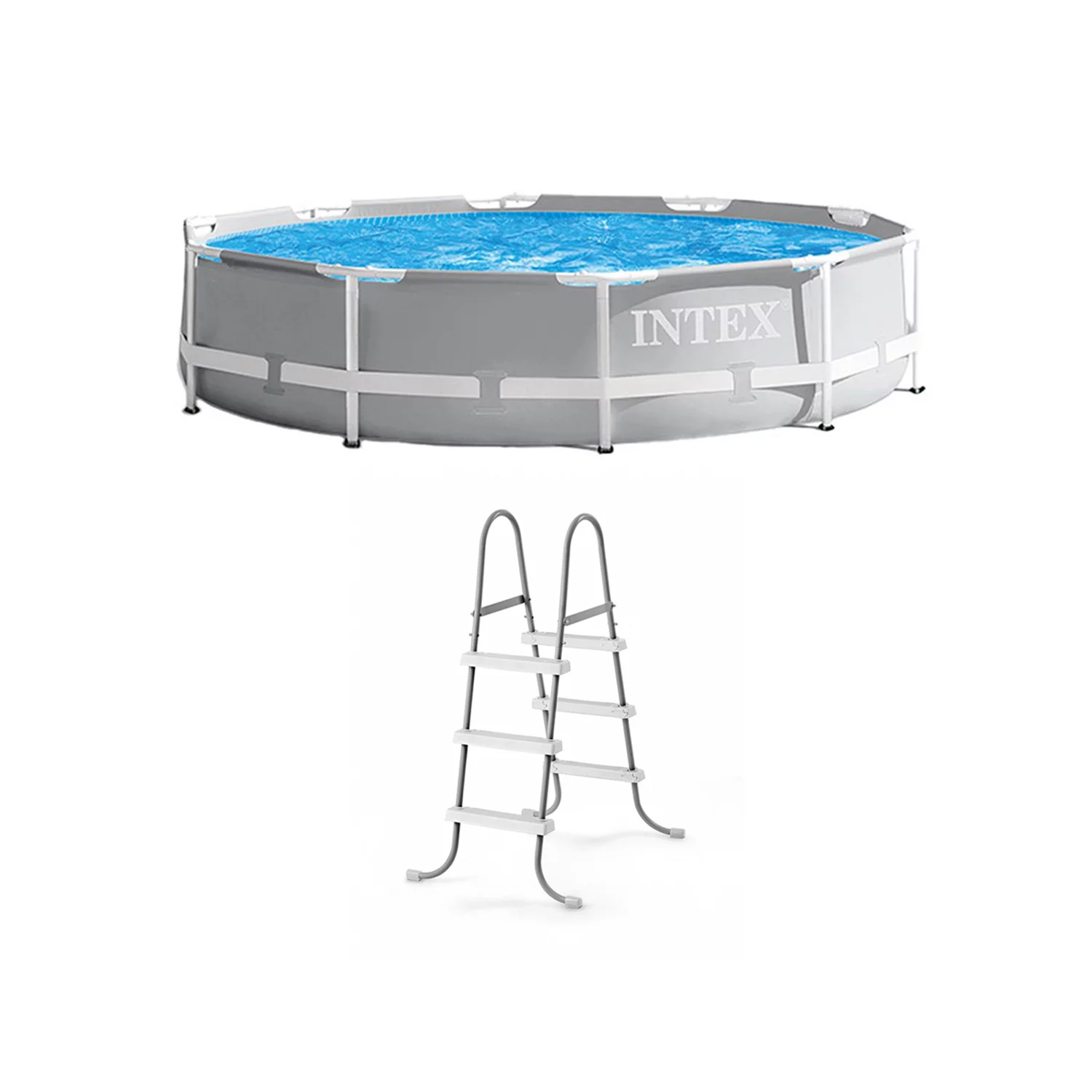 Intex 10′ x 30″ Above Ground Swimming Pool w/ 330 GPH Filter Pump & Pool Ladder
