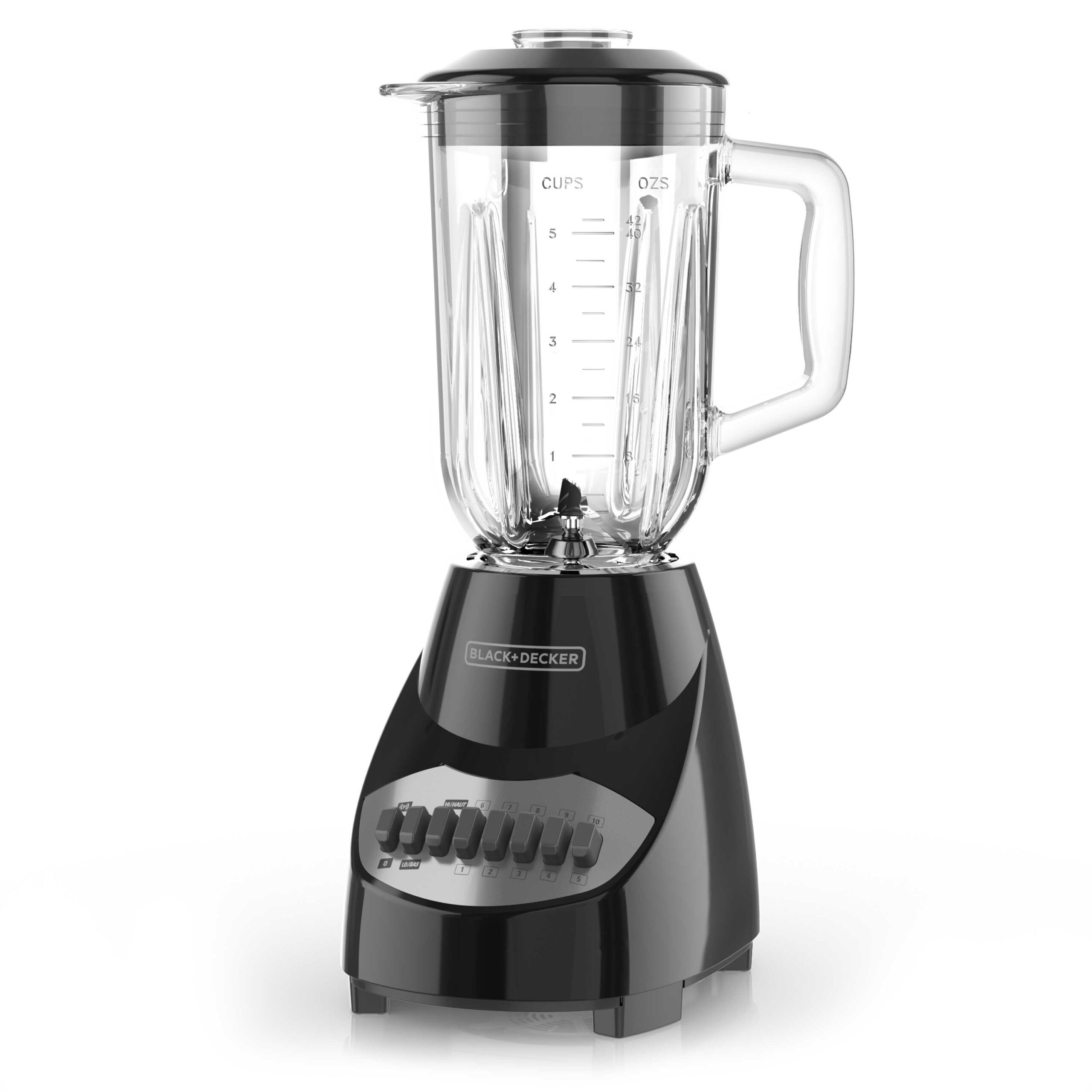 BLACK+DECKER Countertop Blender with 5-Cup Glass Jar. Black. BL2010BG